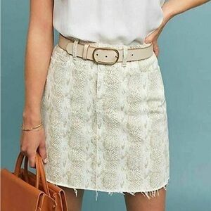 PAIGE Jamine Raw Hem Snakeskin Mini Skirt - Size 28
